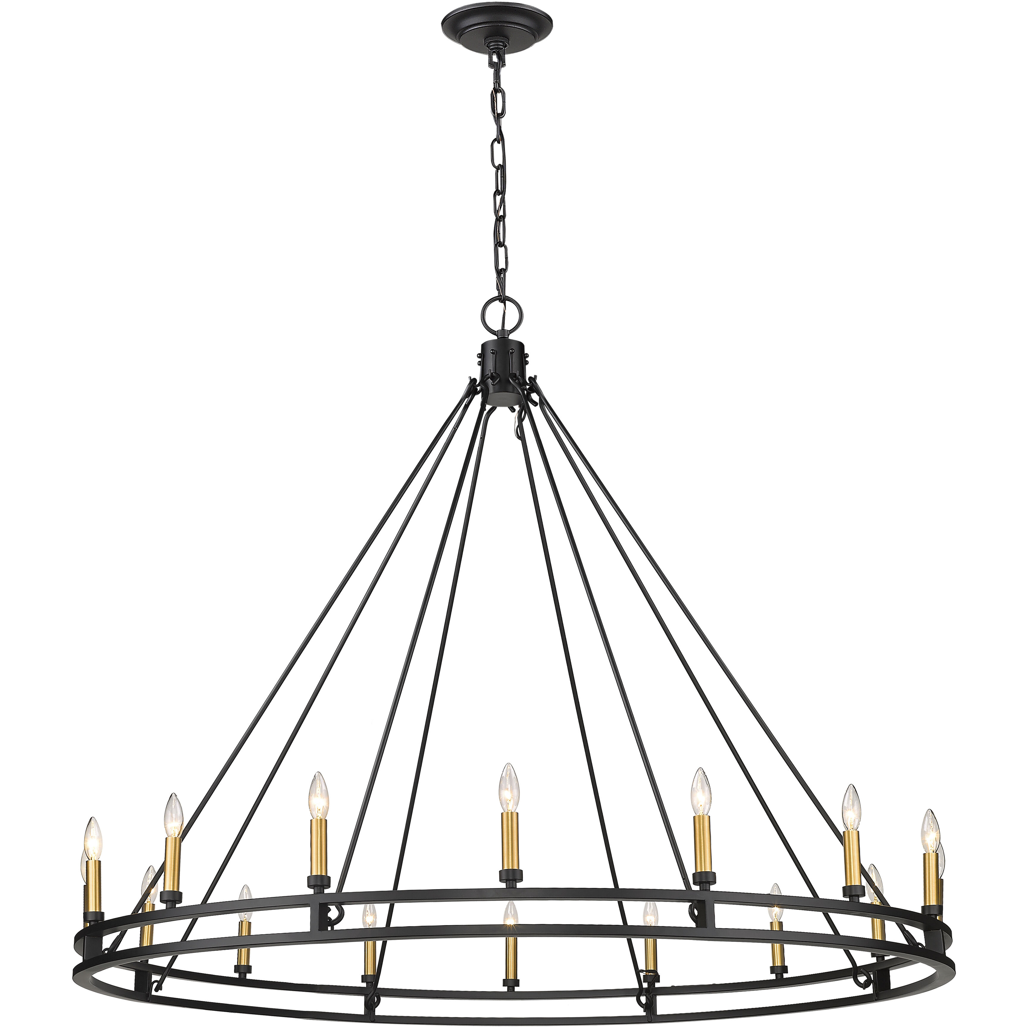 Dennison 16 Light 60.25 inch Matte Black Chandelier Ceiling Light