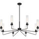 Baker 8 Light 44 inch Matte Black Chandelier Ceiling Light, Essentials