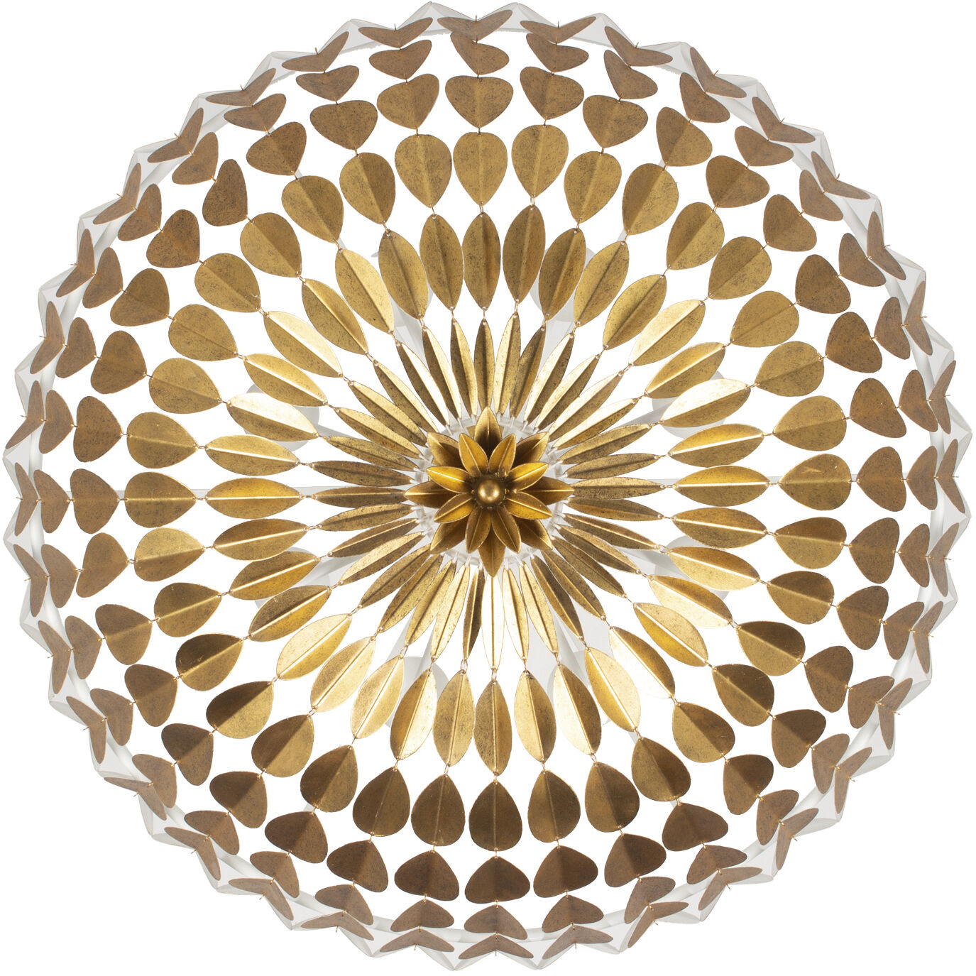 Amor 8 Light 36 inch Oxidized Gold Leaf And White Chandelier Ceiling Light