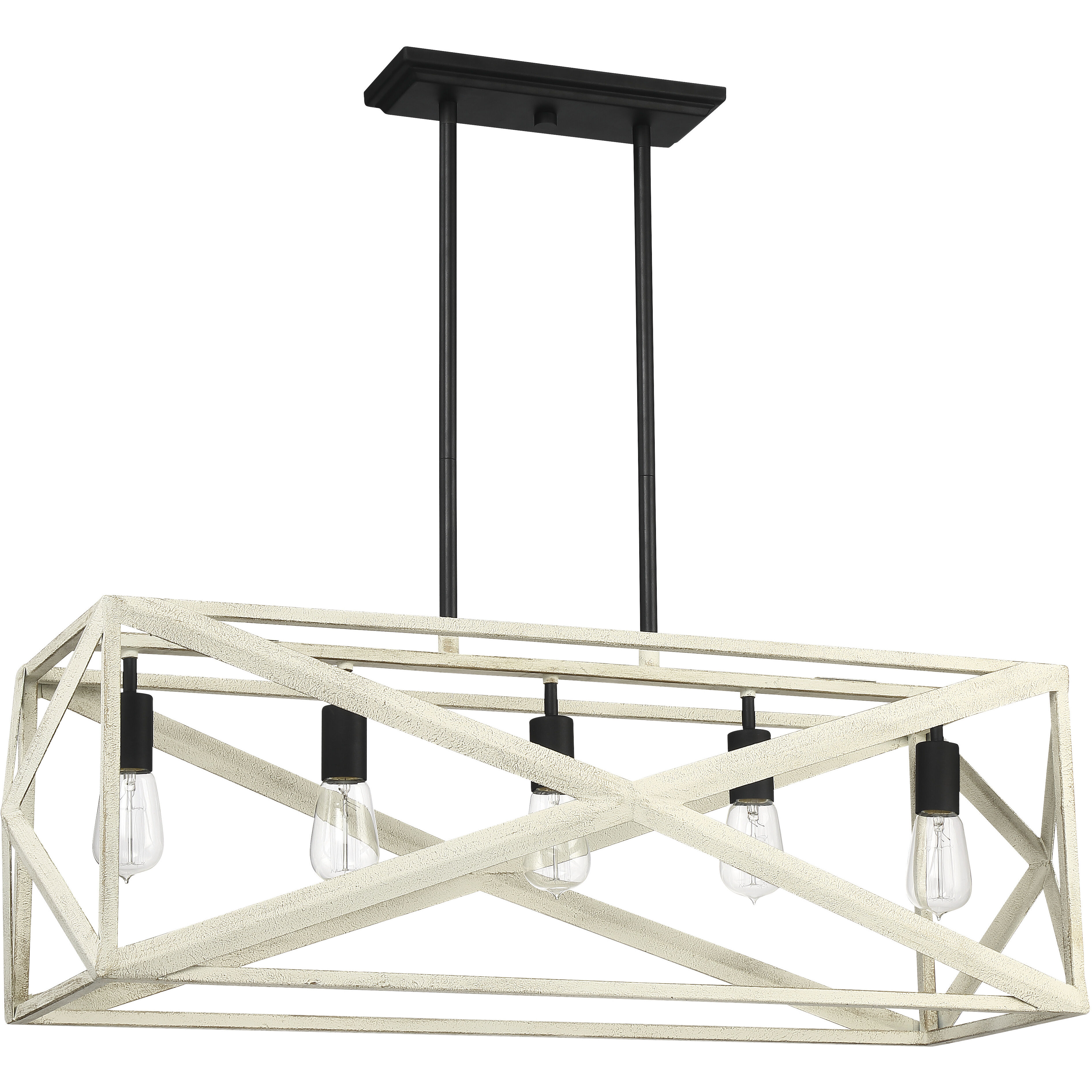 Hansel 5 Light 36 inch Cottage White/Espresso Island Light Ceiling Light