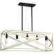 Hansel 5 Light 36 inch Cottage White/Espresso Island Light Ceiling Light
