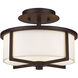 Wesley 2 Light 11 inch Bronze Semi-Flush Mount Ceiling Light