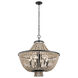 Brisbane 8 Light 30 inch Distressed Black Chandelier 1 Tier Large Ceiling Light, 1 Tier Large