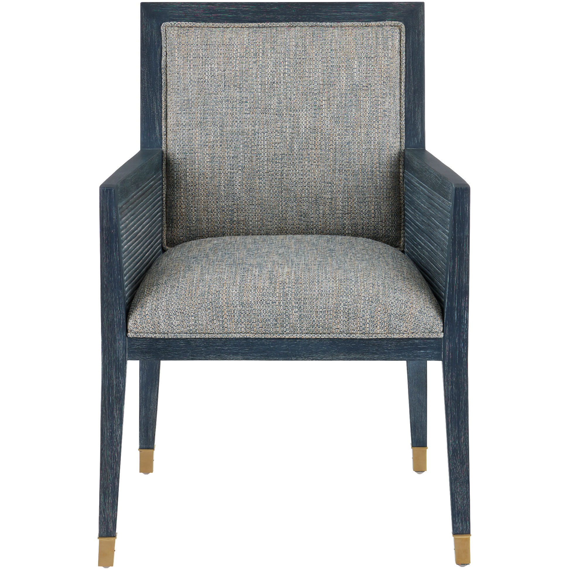 Santos Vintage Navy/Performance Barrett Dusk/Satin Brass Armchair