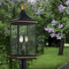 Simpson 3 Light 27.75 inch Matte Black and Textured Gold Outdoor Post