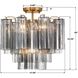 Addis 4 Light 17.75 inch Aged Brass Semi Flush Ceiling Light in Smoke