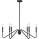 Yep Kennedy 6 Light 29.75 inch Natural Black Chandelier Ceiling Light in No Shade