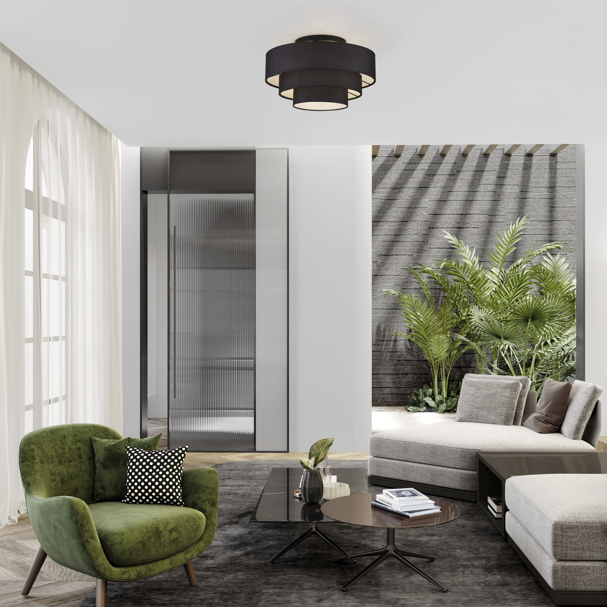 Bainbridge 4 Light 21 inch Black Semi Flush Mount Ceiling Light, Extra Large