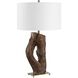 Namath 29.5 inch 150 watt Textured Wood and Antique Brass Table Lamp Portable Light