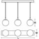 Loretto 3 Light 36 inch Black Triple Linear Pendant Ceiling Light