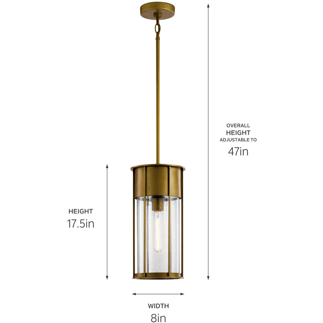 Camillo 1 Light 8 inch Natural Brass Outdoor Hanging Pendant