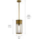 Camillo 1 Light 8 inch Natural Brass Outdoor Hanging Pendant