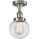 Beacon 1 Light 6.5 inch Brushed Satin Nickel Semi-Flush Mount Ceiling Light