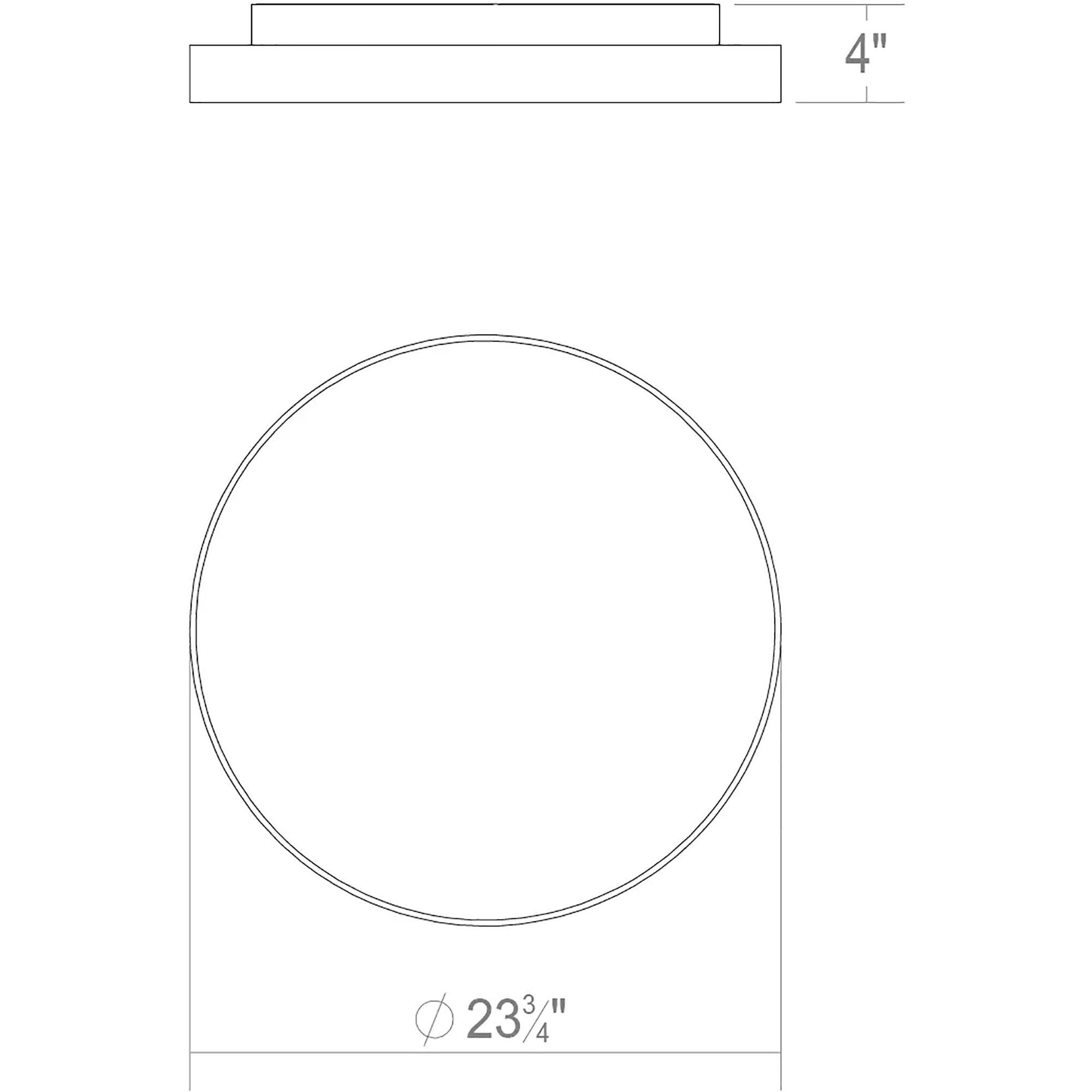 Pi LED 24 inch Satin Black Flush Mount Ceiling Light
