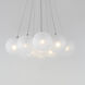 Burst LED 27 inch Satin Nickel Multi-Light Pendant Ceiling Light in Translucent Frost