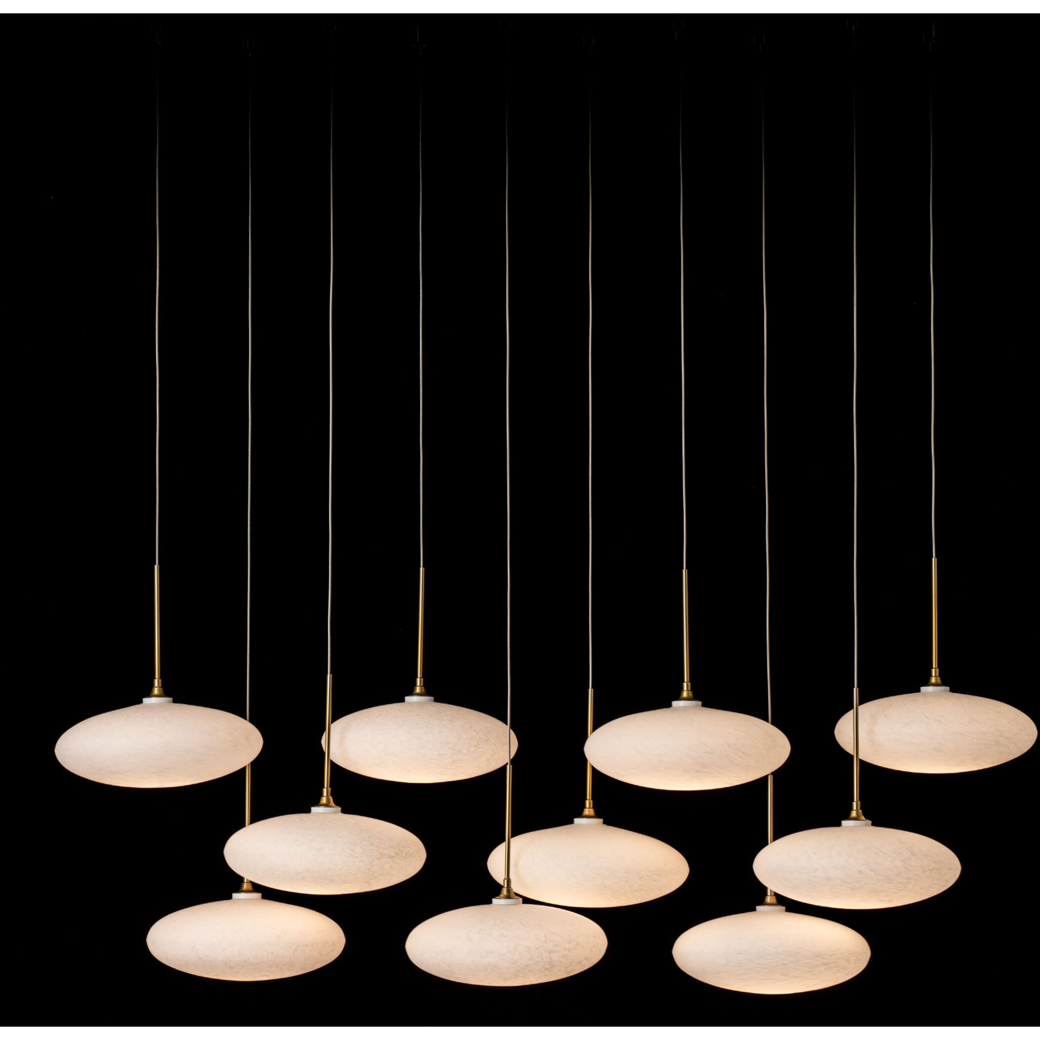 Clouds 10 Light 48 inch Modern Brass Pendant Ceiling Light