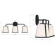 Fulton Bath Vanity Light Wall Light in Black, White
