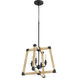 Alpine 4 Light 18 inch Noir with Driftwood Pendant Ceiling Light