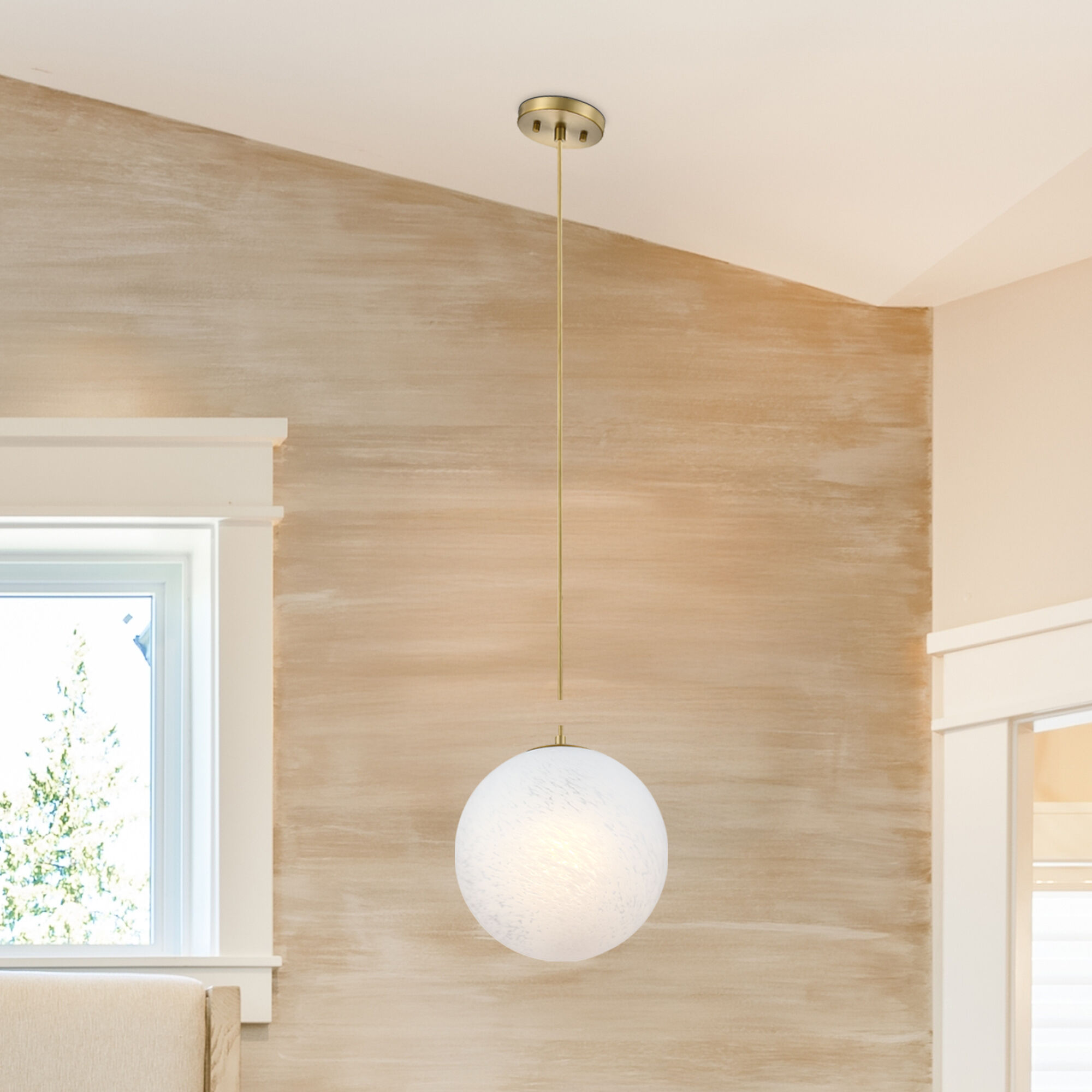 Pixie LED 12 inch Brushed Gold Pendant Ceiling Light