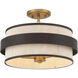 Harbor Wrap 3 Light 16 inch Legacy Brass and Dark Bronze Semi Flush Ceiling Light