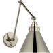 Chapman & Myers Parkington 15.5 inch 15 watt Polished Nickel Double Library Wall Light