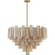 Addis 16 Light 32 inch Aged Brass Chandelier Ceiling Light in Tronchi Glass Amber