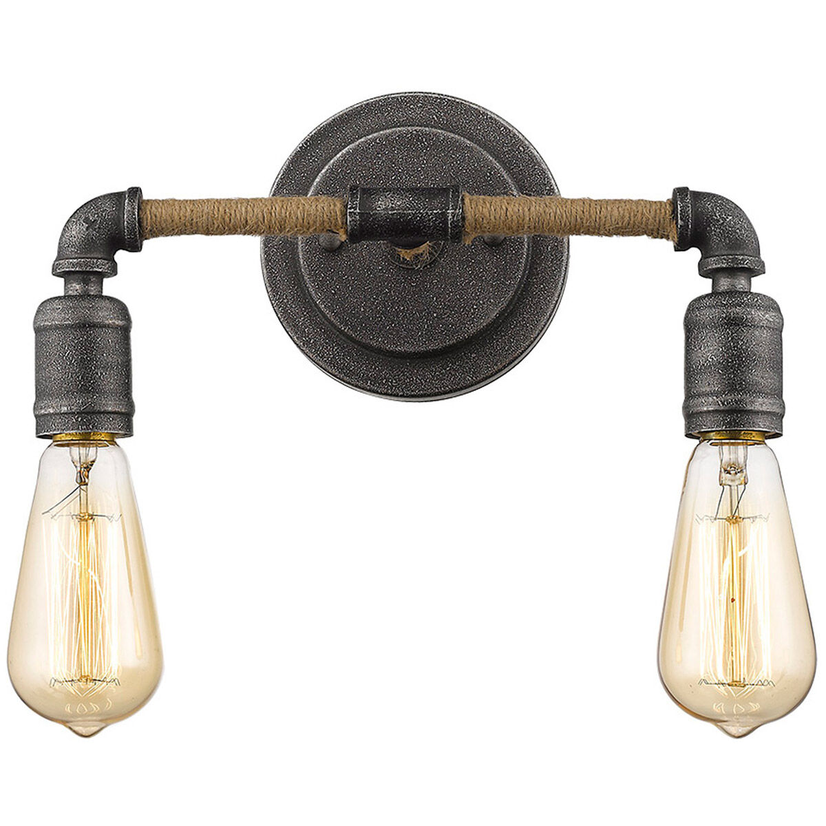 Grayson 2 Light 12 inch Antique Gray Vanity Light Wall Light