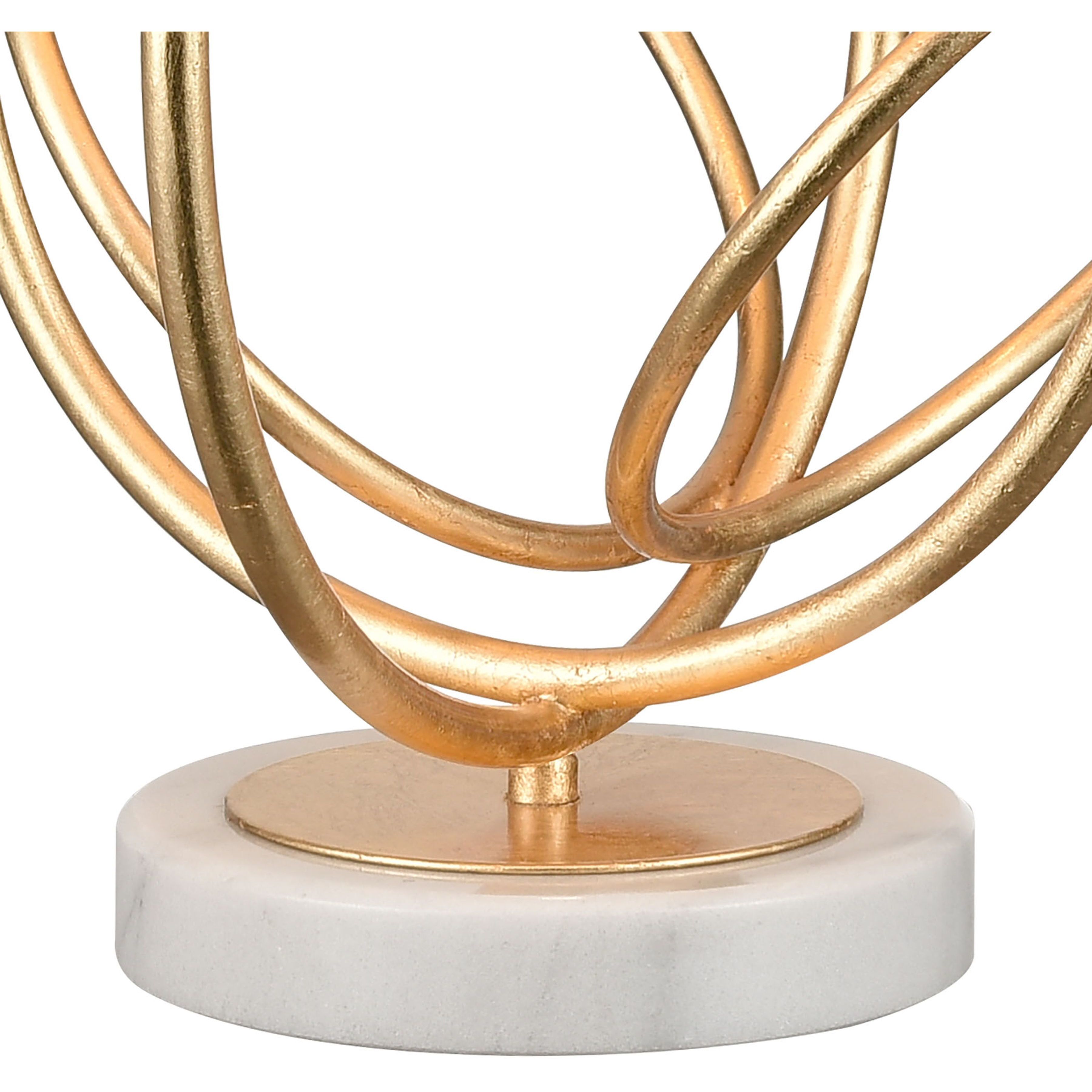 Morely 26 inch 150 watt Gold Leaf with White Table Lamp Portable Light