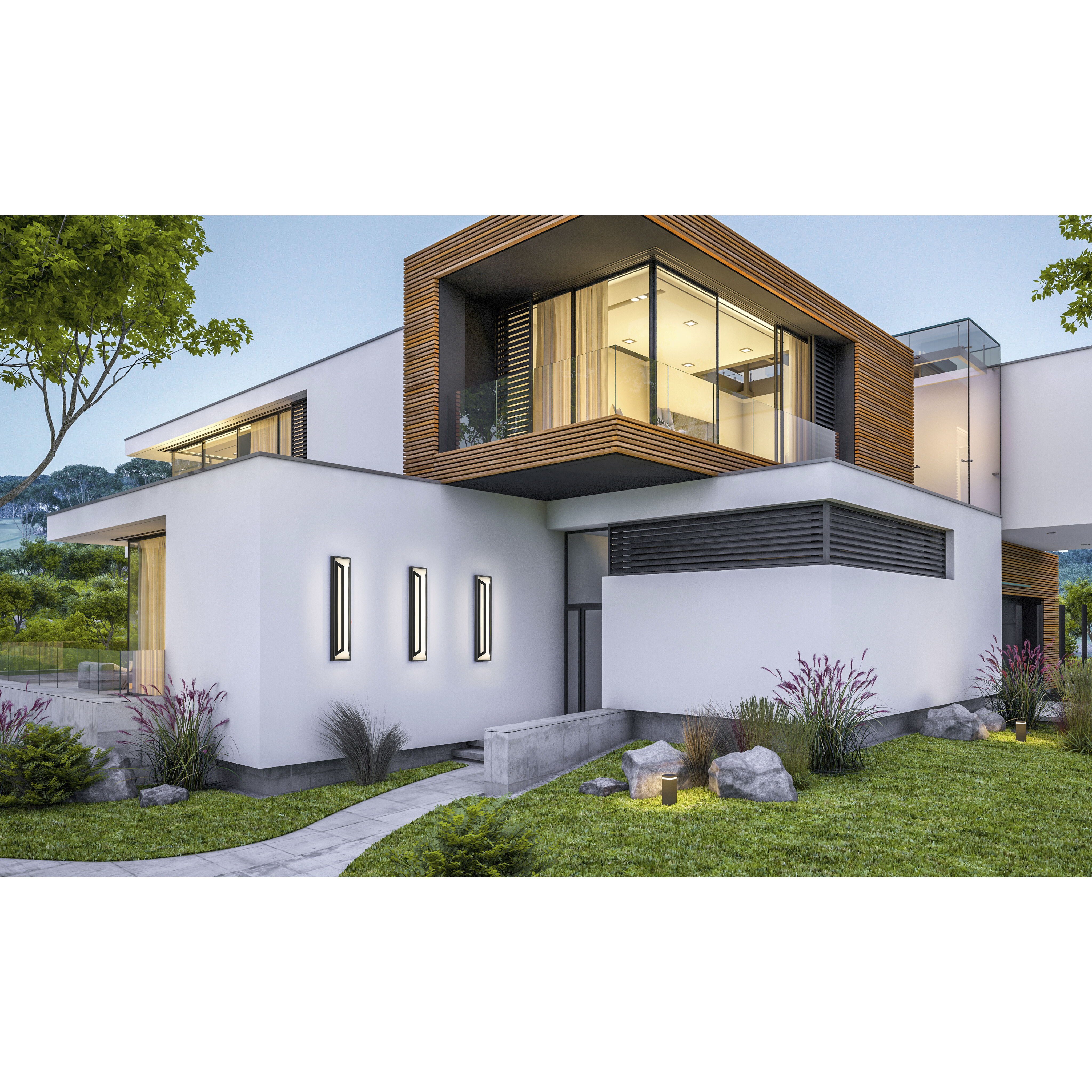 Banff LED 28 inch Sand Black Outdoor Wall Light in Soft Sand Black