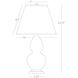 Small Double Gourd 22.75 inch 150 watt Matte Steel Blue Glazed Ceramic with Antique Brass Accent Lamp Portable Light in Rose Red with Ink Black