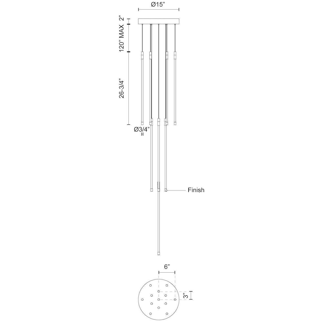 Motif Multi Pendant Ceiling Light in Black