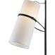 Banded Shade 70 inch 100 watt Matte Black with White Floor Lamp Portable Light