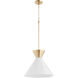 Beldar 1 Light 17 inch Aged Brass Pendant Ceiling Light in Opal