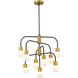 Neutra 9 Light 26.5 inch Matte Black and Foundry Brass Chandelier Ceiling Light