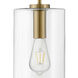 Lane LED 7 inch Lacquered Brass Pendant Ceiling Light in Clear