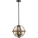 Kirkland 3 Light 14 inch Rustic Mahogany Pendant Ceiling Light