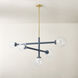 Sia 5 Light 43.25 inch Aged Brass/Slate Blue Chandelier Ceiling Light