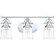 Grant 3 Light 23 inch Polished Chrome Bath Light Wall Light, Large