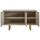 Maeva Natural Acacia Wood and Antique Gold 3 Door Cabinet