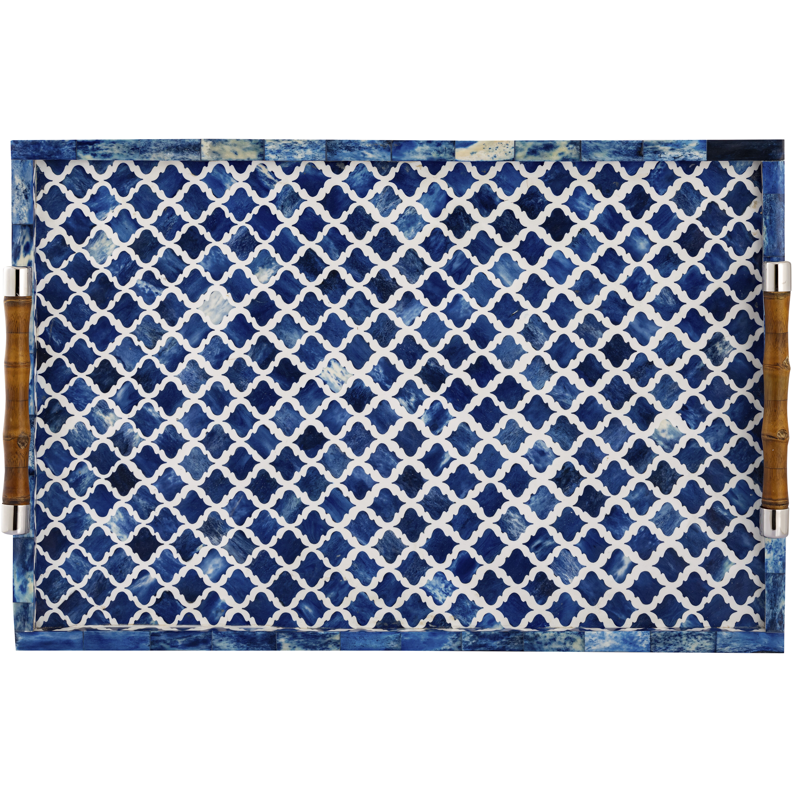 Tucker Blue with Polished Nickel and Natural Tray