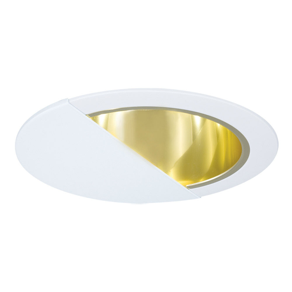 Signature Polished Brass & White Recessed Lighting Trim