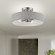 Elmhurst 4 Light 14 inch Brushed Nickel with Shiny White Accents Semi-Flush Ceiling Light