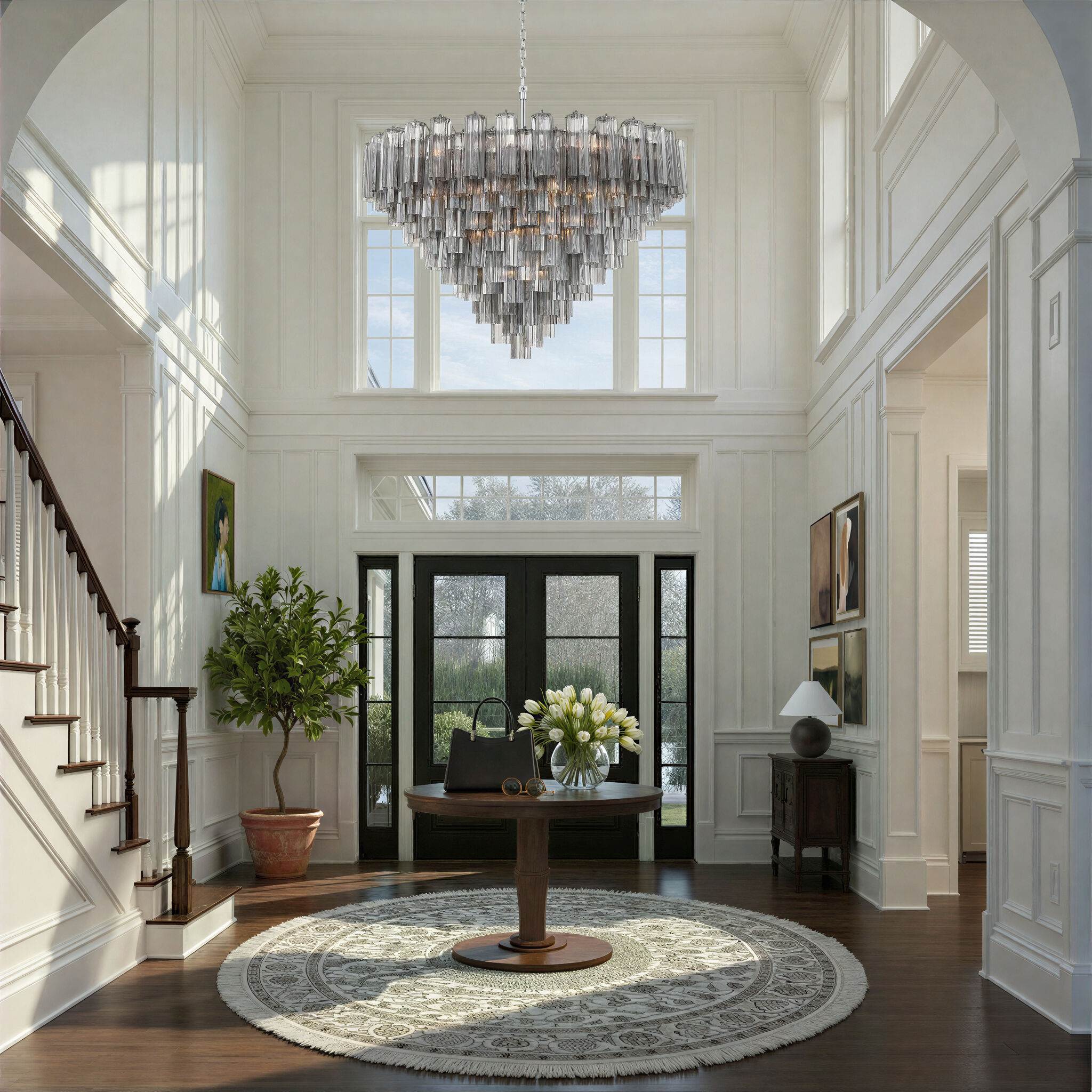 Addis 28 Light 49 inch Polished Chrome Chandelier Ceiling Light