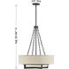 Brentwood 4 Light 24 inch Matte Black Pendant Ceiling Light