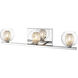 Auge 3 Light 23.23 inch Chrome Vanity Wall Light in G9