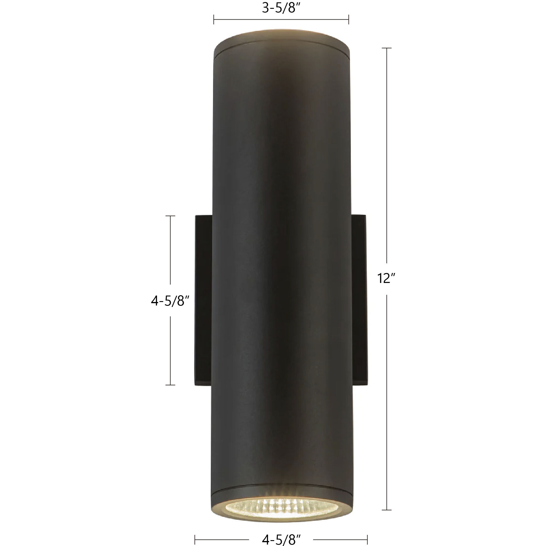Nordic LED 12 inch Black Exterior Wall Light