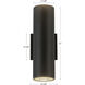Nordic LED 12 inch Black Exterior Wall Light