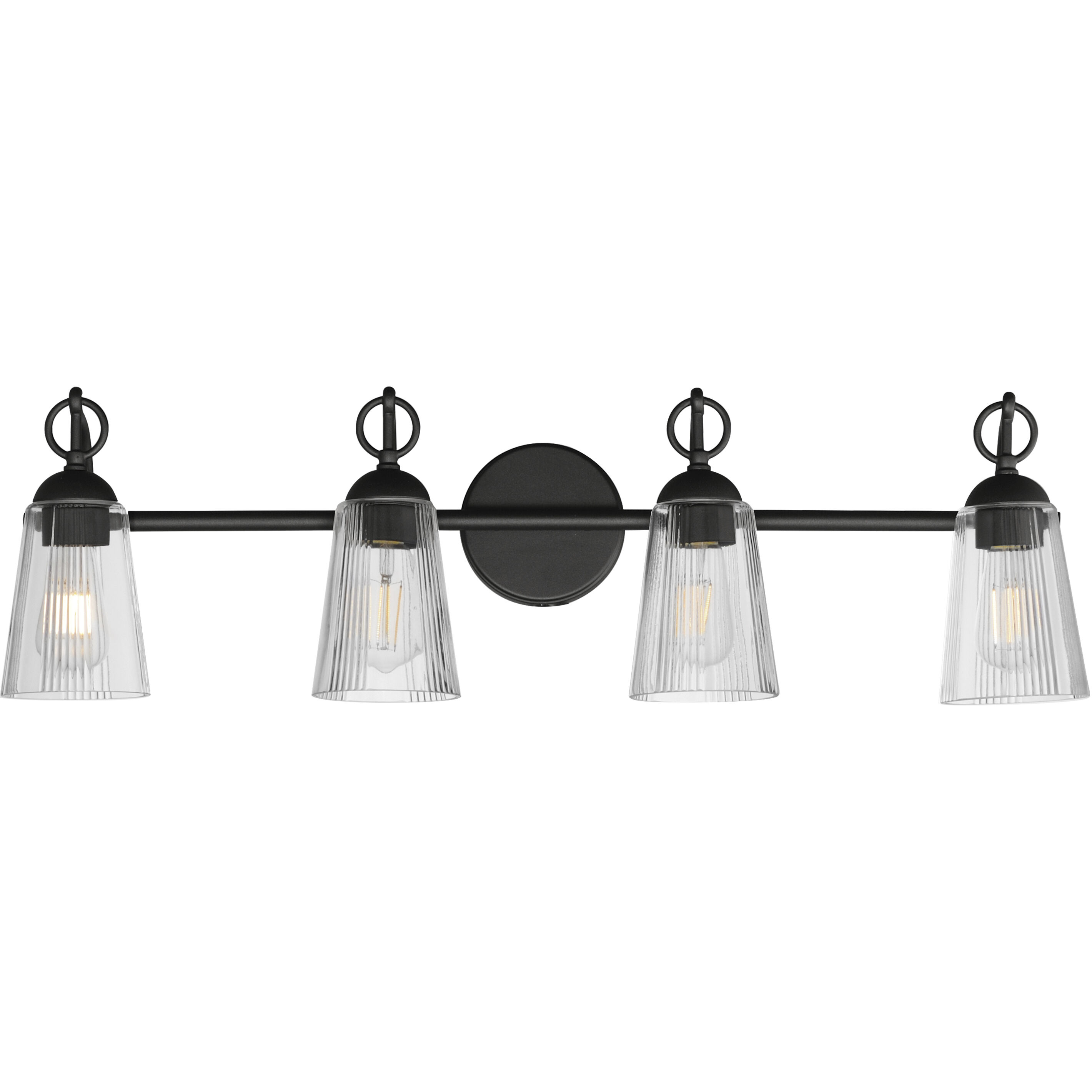 Jackson Hole 4 Light 33 inch Black Bath Vanity Light Wall Light in Clear