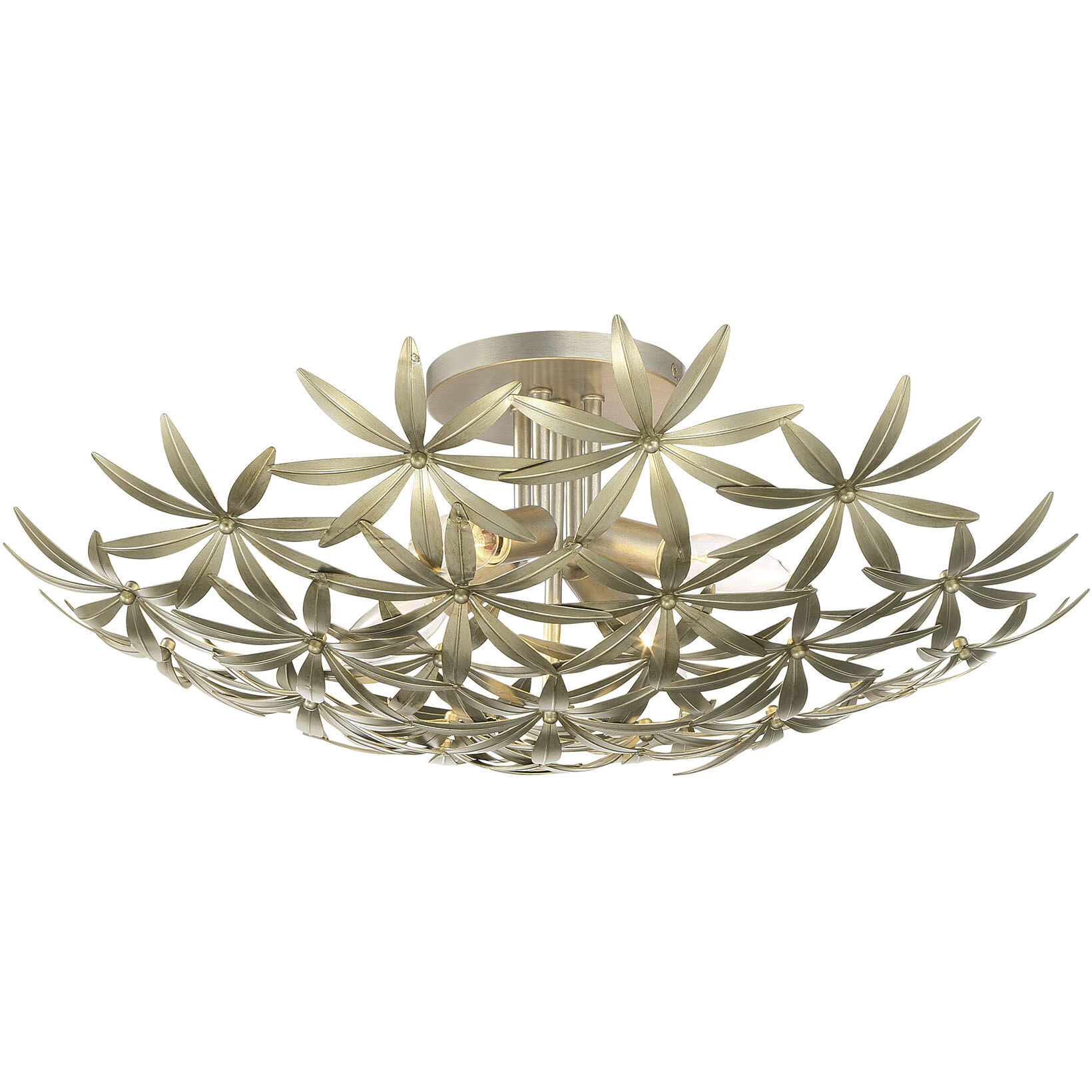 Flower Child 4 Light 22 inch Ambry Gold Flush Mount Ceiling Light