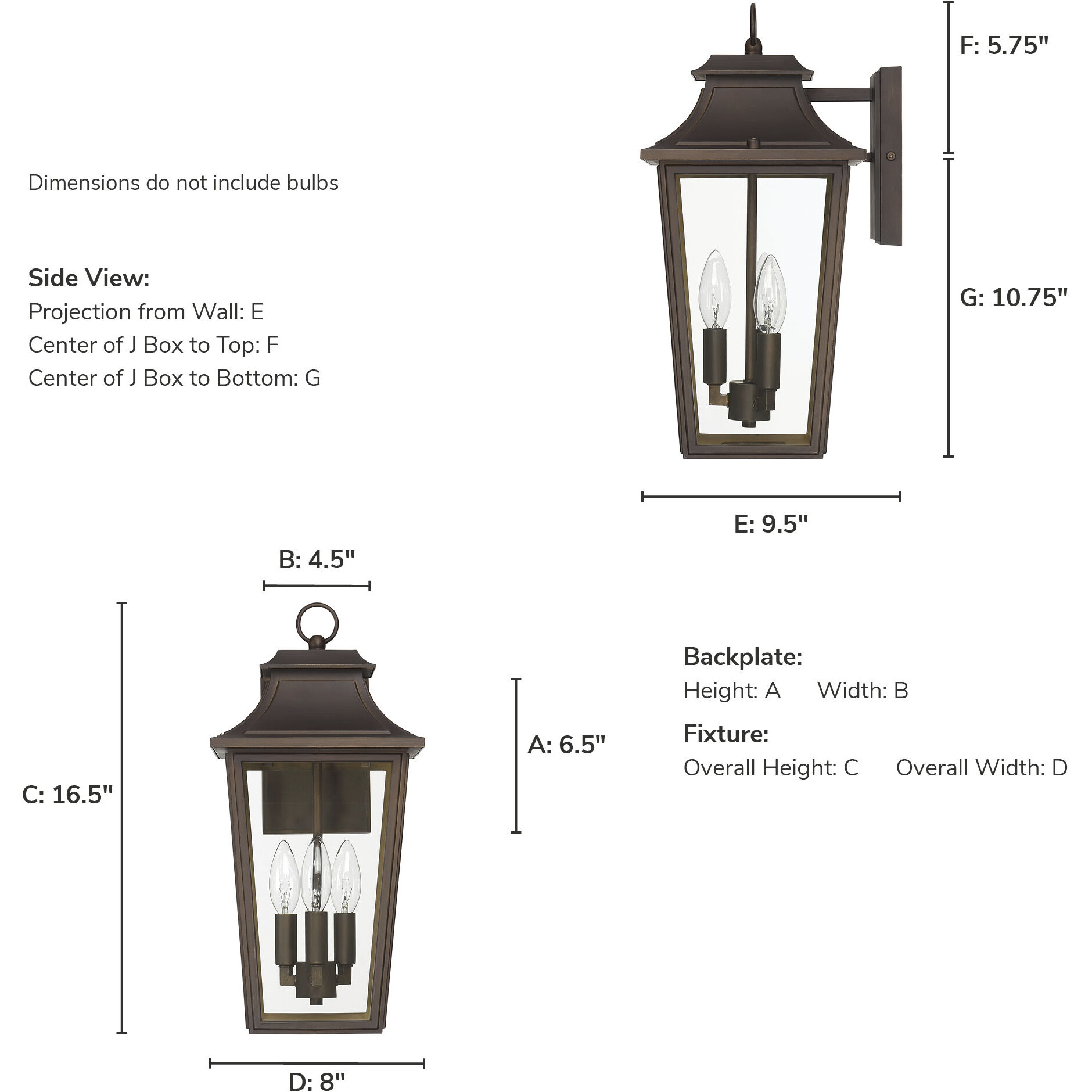 Spring Cove 3 Light 16.5 inch Matte Bronze Outdoor Wall Lantern, Large